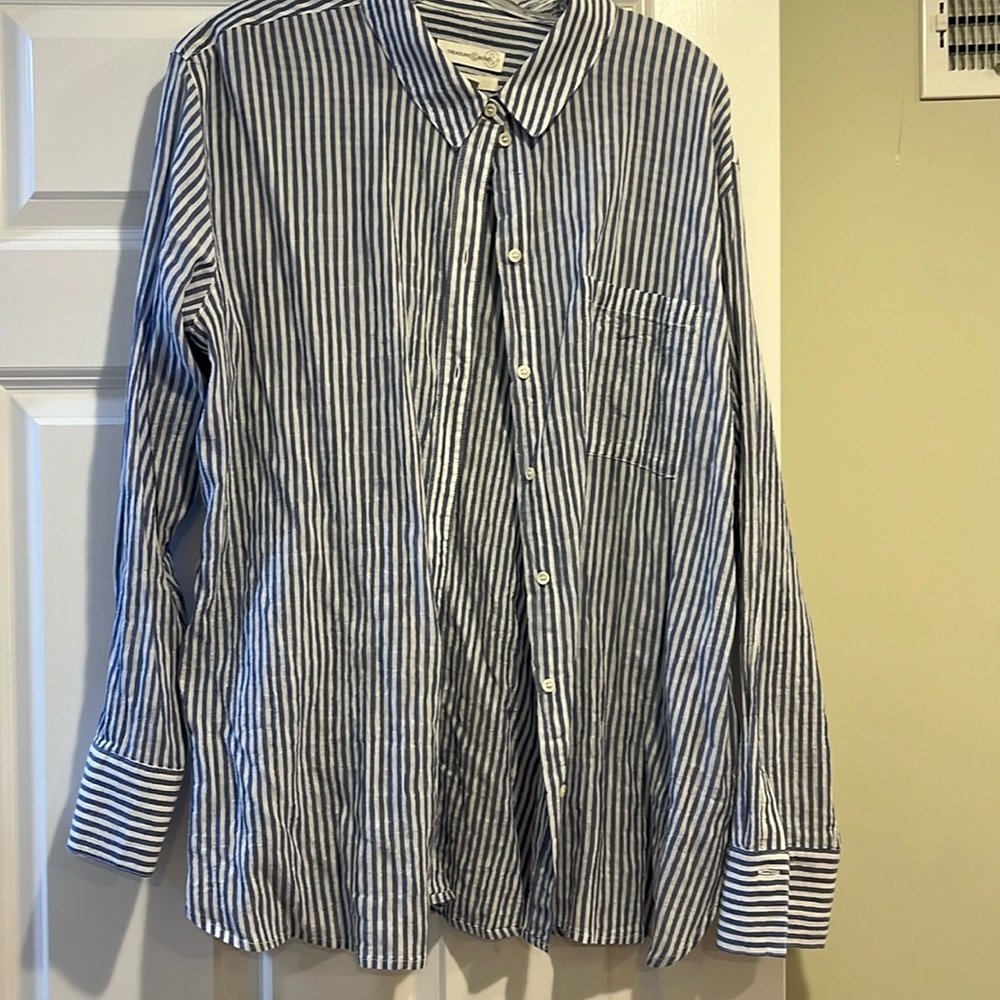 Striped “Boyfriend” Button Down - image 1